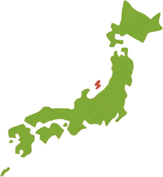 日本地図での佐渡島の位置。新潟県沖、日本海に浮かぶ島です。